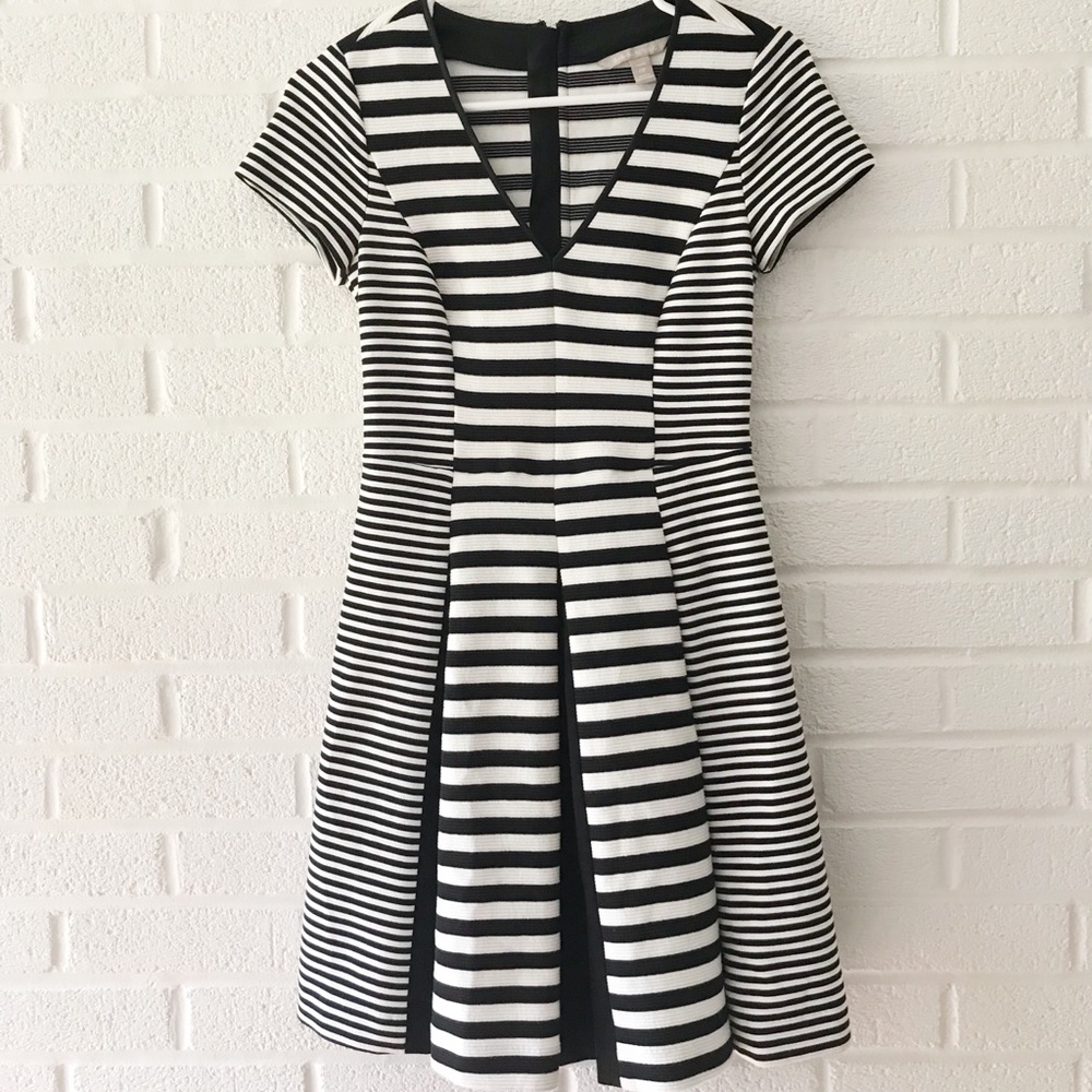 Banana Republic Ponte Striped Fit & Flare Dress 0P